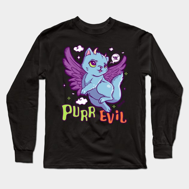 Purr evil Long Sleeve T-Shirt by SPIRIMAL